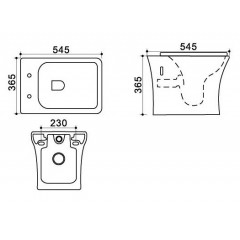 Унитаз подвесной Azario Trend 545х365х365 безободковый, с сиденьем микролифт (AZ-2024)