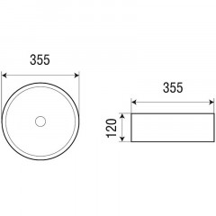 Раковина Azario 355х355х120 накладная, матовая белая (AZ-3134-MW)