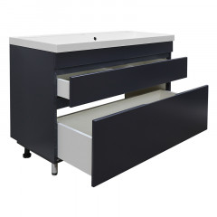 Комплект Azario Тумба Эстима 100/2Н 995х450х850 напольная, с раковиной Астория 100, графит (CS00094591)