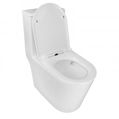 Унитаз-моноблок Azario Scala 360х690х790 безободковый, слив "Торнадо", с быстросъемным сиденьем микролифт (AZ-8101)