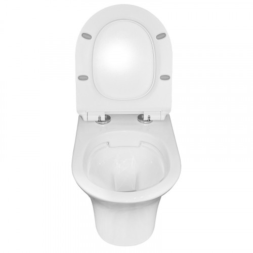 Унитаз подвесной AZARIO FRETTA ROUND 485x360x365 безободковый с сиденьем микролифт (AZ-2617E)