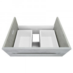 Комплект Тумба Loranto Florena 60 600х470х810 напольная, с раковиной Azario Leon, светлый бетон (CS00086990)