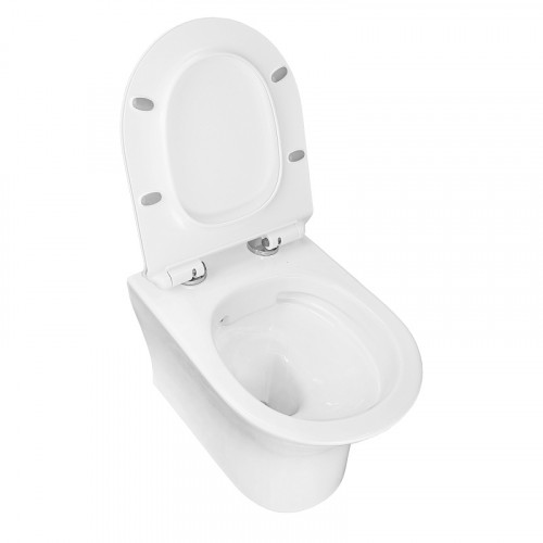 Унитаз подвесной AZARIO FRETTA ROUND 485x360x365 безободковый с сиденьем микролифт (AZ-2617E)