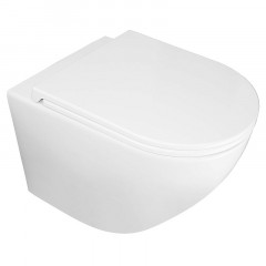 Унитаз подвесной Azario PRO (круглый) СКРЫТОЕ ТОРНАДО безободковый унитаз в комплекте с сидением микролифт скрытая система смыва 490*370*360 мм (PRO-0001 UQ3)