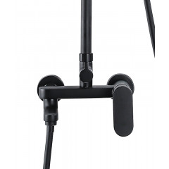 Душевая колонна Azario ARIZONA со смесителем для ванны, с поворотным изливом, круглая, черный (AZ-20BR)