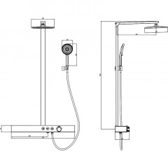 Душевая система Azario Deepsea термостатический картридж, черный (AZ-679008DB9PA)