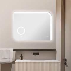 Зеркало AZARIO Golden 1000х800 влагостойкое с подсветкой и подогревом, сенсорный выключатель (CS00084315)