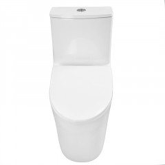 Унитаз-моноблок Azario ANSA 385х695x775 безободковый, в комплекте с сиденьем дюропласт микролифт, белый (AZ-2301)