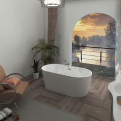 Ванна акриловая Azario BRISTOL 1700х800х580 свободностоящая с полкой для установки смесителя (BRI17080D)