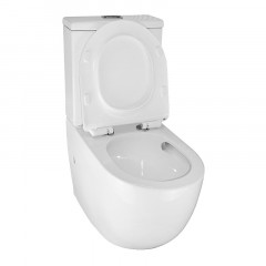 Унитаз-компакт Azario CORSA 630x380x830 напольный, смыв "ТОРНАДО", безободковый с бачком и сиденьем микролифт (AZ-2062Т)