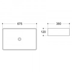 Раковина-чаша Azario 675х380х120 накладная, прямоугольная, белый матовый (AZ-2250-MW)