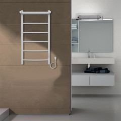 Полотенцесушитель электрический AZARIO VERONA 400/800 5 секций, с полкой, диммер справа, белый (AZ04848PW)