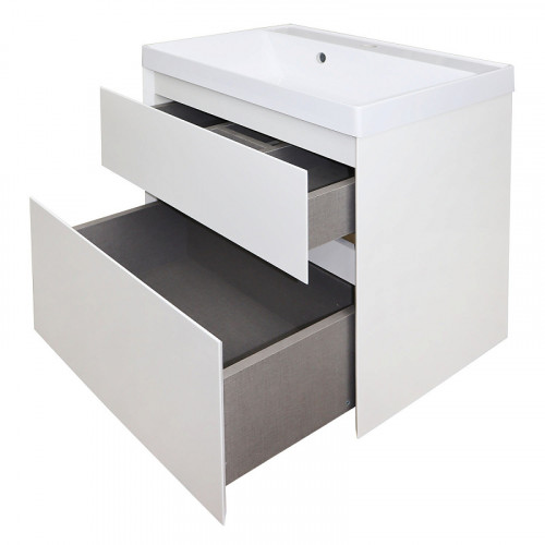 Комплект тумба Azario Velluto 60 600х450х660 подвесная, с раковиной Slim 60, белый матовый (CS00088601)