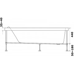Ванна акриловая Azario Тенза 170х75