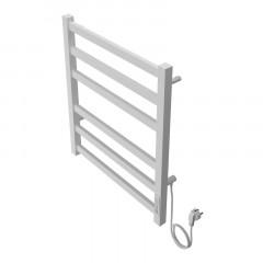 Полотенцесушитель электрический AZARIO PALERMO 500/600 квадрат, 6 секций, диммер справа, белый (AZ83856W)