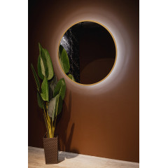 Зеркало AZARIO Monaco-GOLD d1000 бесконтактный сенсор, золотая рамка (LED-00002767)