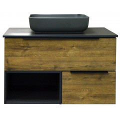 Тумба подвесная Azario Gris 75 750х500х560 с нишей, без столешницы, цвет Дуб Веллингтон (CS00080429)