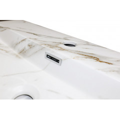 Раковина накладная Azario 600х420х120 прямоугольная, светлый мрамор (AZ-2173-M845)