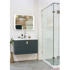 Зеркало AZARIO Индиго 800х550 с LED-подсветкой и диммером, сенсорным выключателем (ФР-00001410)