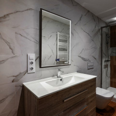 Зеркало AZARIO Эдисон - МЕТЕО 600х800 бесконтактный сенсор, погодный модуль (LED-00002807)