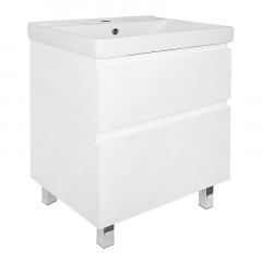 Комплект Тумба Azario Мила 60Н 600х475х860 напольная, с раковиной Tempo 60, белый матовый (CS00091364)