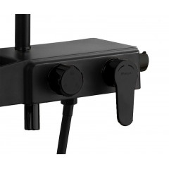 Душевая система AZARIO с поворотным изливом, керамический картридж, черный матовый (AZ-801-2B)