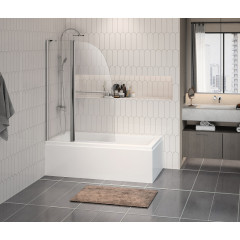 Шторка для ванны складная Azario Boston 100х140 цвет профиля хром (AZ-142TB)