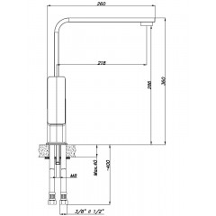 Смеситель для кухни AZARIO CADEO поворотный излив, хром (AZ-15944431)