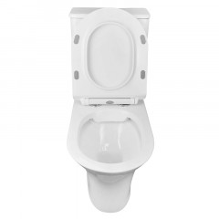 Унитаз-компакт AZARIO FRETTA ROUND 650x340x790 напольный, безободковый в комплекте с бачком и сиденьем микролифт (AZ-7121)