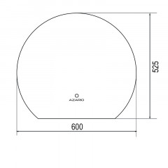 Зеркало AZARIO Milan 600х525 с подсветкой, сенсорный выключатель с функцией диммера (AZ-Z-048CS)