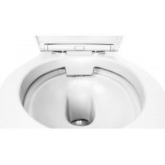 Унитаз подвесной Azario Keras 370х520х360 безободковый, с быстросъемным сиденьем микролифт, белый глянцевый (AZ-99046W)