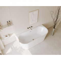 Ванна акриловая Azario ENGELS 1700x750x580 пристенная, в комплекте с сифоном и металлической рамой (ENG17075)