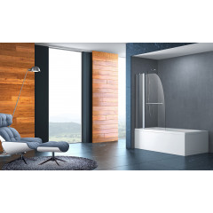 Шторка для ванны складная Azario Boston 100х140 цвет профиля хром (AZ-142TB)