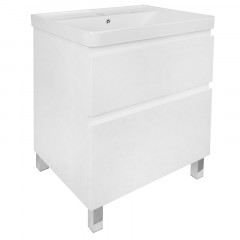 Комплект Тумба Azario Мила 60Н 600х475х850 напольная, с раковиной Monte 60, белый матовый (CS00085830)