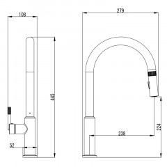 Смеситель для кухонной мойки Azario Diamond выдвижной излив, керамический картридж, алмазная текстура, хром (AZ-VJB569193C)