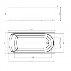 Ванна акриловая AZARIO ADELINA прямоугольная 160*75 см (AV.0010160)