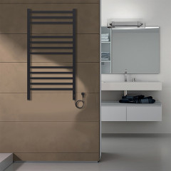 Полотенцесушитель электрический AZARIO ANCONA 500/1000 квадрат, 12 секций, диммер справа, черный (AZ71850B)