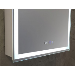 Зеркало-шкаф AZARIO Киото 60 (600х800) c подсветкой и диммером + часы (LED-00002358)