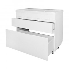 Комплект Azario Тумба Эстима 80/2Н 795х447х850 напольная, с раковиной Астория 80, белый глянцевый (CS00094596)