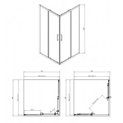 Душевое ограждение Azario SEATTLE 90х90х195 хром, 6мм прозрачное стекло