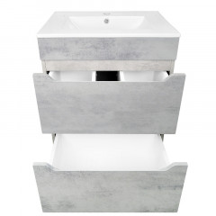 Комплект Тумба Loranto Florena 60 600х470х810 напольная, с раковиной Azario Leon, светлый бетон (CS00086990)