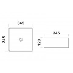Раковина Azario 34,5х34х12, накладная, белая (AZ-41314)