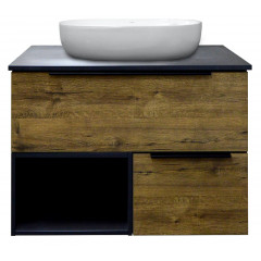 Тумба подвесная Azario Gris 75 750х500х560 с нишей, без столешницы, цвет Дуб Веллингтон (CS00080429)