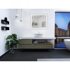 Зеркало AZARIO Havana 800х700 с подсветкой, сенсорный выключатель с функцией диммера, алюминиевая рамка (AZ-Z-079-1CS)