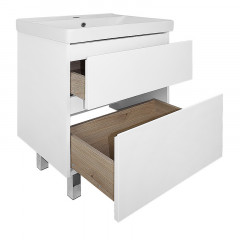 Комплект Тумба Azario Мила 60Н 600х475х860 напольная, с раковиной Tempo 60, белый матовый (CS00091364)