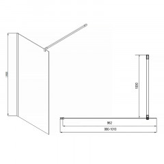 Душевая перегородка Azario CHICAGO Walk-in 1000x1950 прозрачное стекло 8 мм, покрытие EASY CLEAN, цвет профиля серебро (AZ-NAR6310 1000)