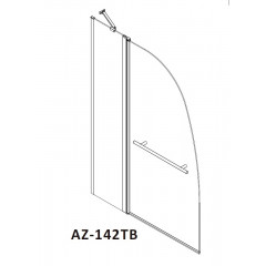 Шторка для ванны складная Azario Boston 100х140 цвет профиля хром (AZ-142TB)