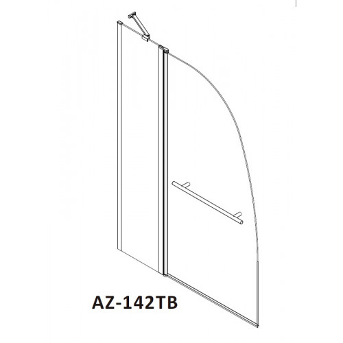 Шторка для ванны складная Azario Boston 100х140 цвет профиля хром (AZ-142TB)