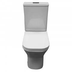 Унитаз напольный Azario Milagro безободковый система смыва Tornado, сиденье микролифт 640х370х405 (AZ-8502)