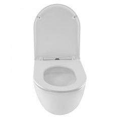 Унитаз подвесной Azario PRO (круглый) СКРЫТОЕ ТОРНАДО безободковый унитаз в комплекте с сидением микролифт скрытая система смыва 490*370*360 мм (PRO-0001 UQ3)